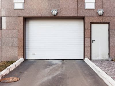 Garage door at a modern building