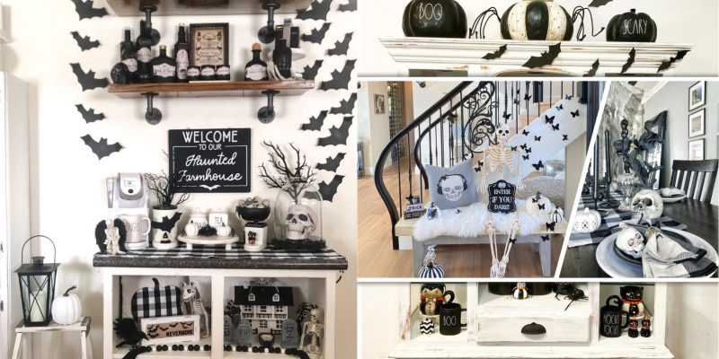 30 timeless and spooky black and white halloween decorations2
