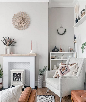 Boho stove of mantel combo Most Wanted Faux Fireplace Ideas To Warm Up Your Space In Winter