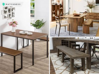 Dining room with benches looks better than chairs