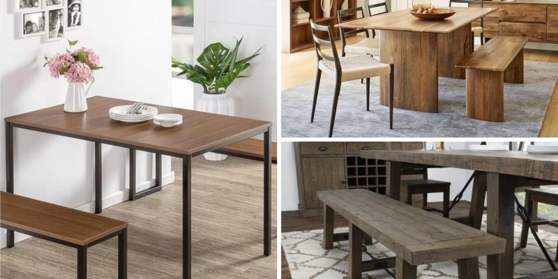 Dining room with benches looks better than chairs