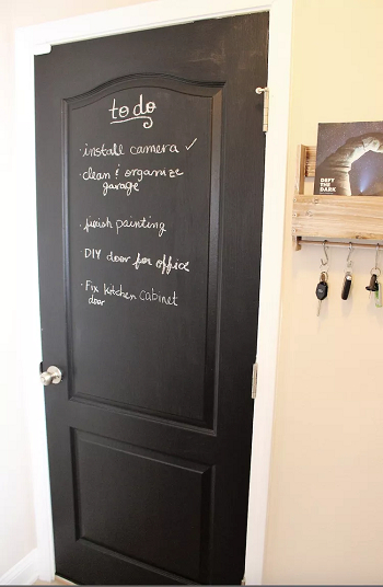 Fun chalkboard paint as the door Well-Designed Laundry Room Door Ideas For Funnier Space