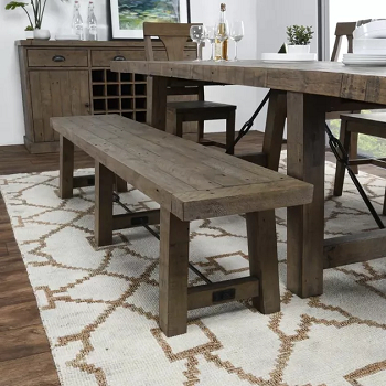 Reclaimed pine bench Dining Room With Benches Looks Better Than Chairs