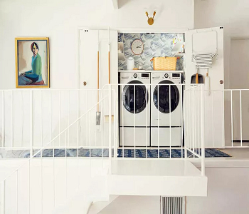 Set up easy storage on the door Well-Designed Laundry Room Door Ideas For Funnier Space on the door