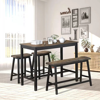 Sleek dark wood dining set Dining Room With Benches Looks Better Than Chairs