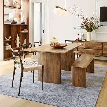 Solid wood dining table and bench Dining Room With Benches Looks Better Than Chairs