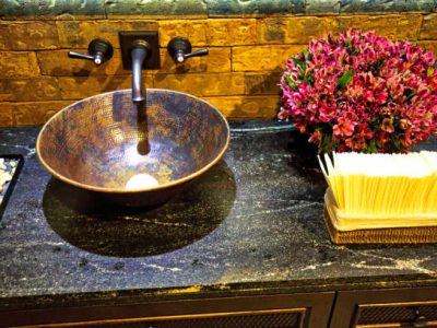 Upscale public washroom design