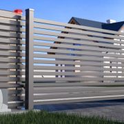 Gate and house 3d illustration