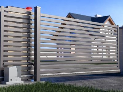 Gate and house 3d illustration