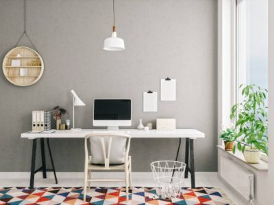Scandinavian style working space.