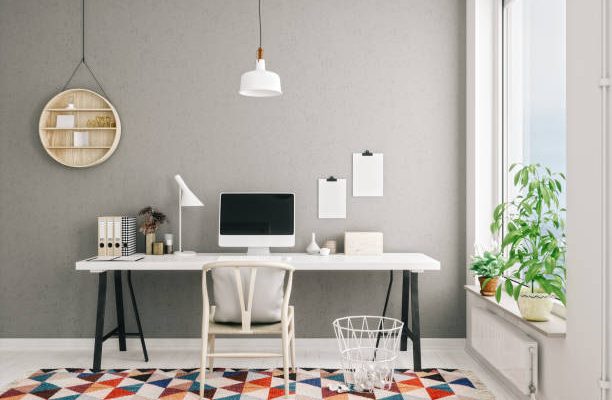 Scandinavian style working space.