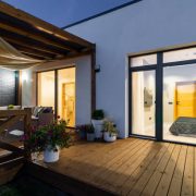 View from the outside to the house. view to bedroom and outdoor terrace.