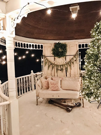 Add your seating area Illuminating The Outside Of Home With Gorgeous Christmas Light Ideas