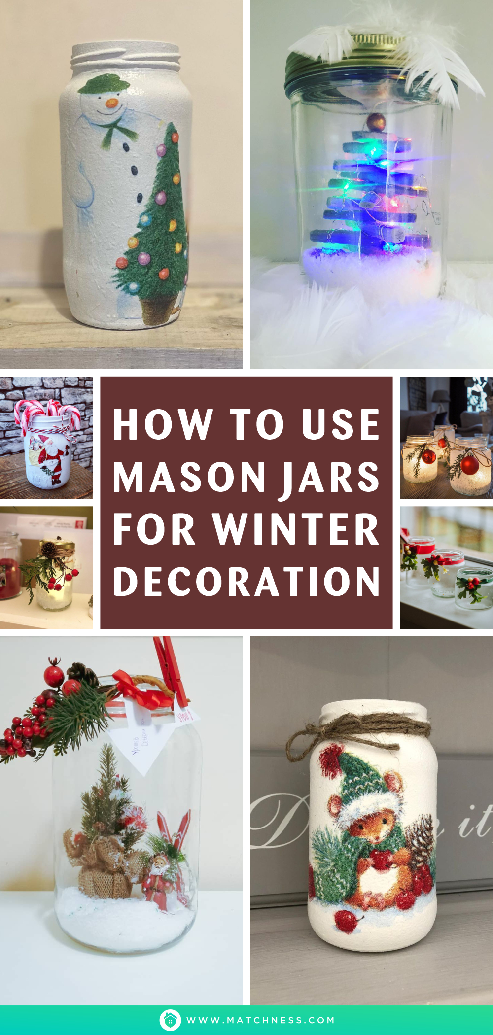 How to use mason jars for winter decoration1