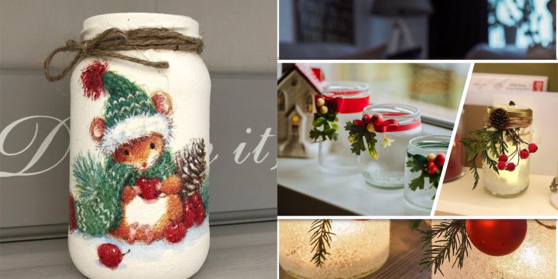 How to use mason jars for winter decoration2