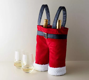 Pottery barn santa’s as wine bag Uncommon Holiday Decoration Ideas To Make Your Home Look Adorable