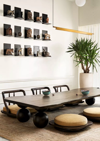 Up the visual dimensions with low seating No-Fail Design Tips To Make A Small Dining Room Look Bigger