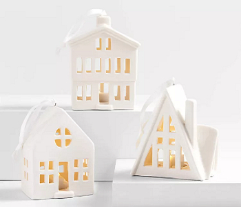 White ceramic christmas house Sumptuous Christmas Tree Ornaments To Pop Up Your Home