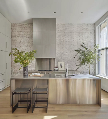 Allow one material shine Sleek Waterfall Countertop Ideas For Greatest Kitchen Island Style