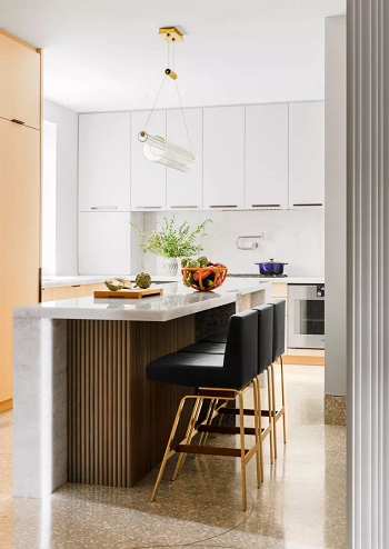 Half measures Sleek Waterfall Countertop Ideas For Greatest Kitchen Island Style
