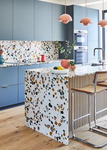 Mix and match idea Sleek Waterfall Countertop Ideas For Greatest Kitchen Island Style