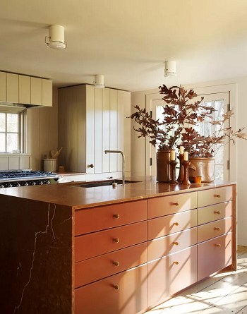 Monochromatic look Sleek Waterfall Countertop Ideas For Greatest Kitchen Island Style