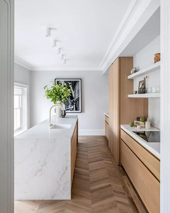 Simple style Sleek Waterfall Countertop Ideas For Greatest Kitchen Island Style