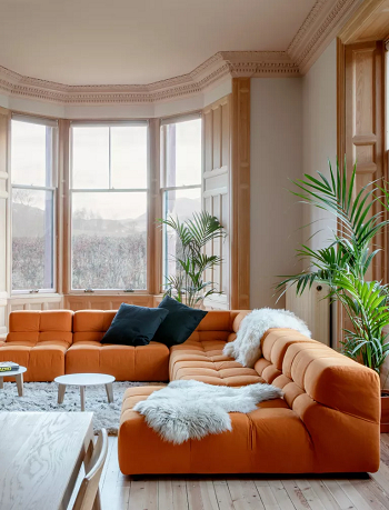 Uplifting orange living room Exhilarating Living Room Design Ideas To Reinvigorate Your Space In 2023