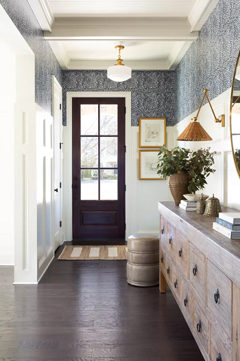 A panel of wallpaper No Paint Decorating Ideas To Present Character And Style In Your Entryway