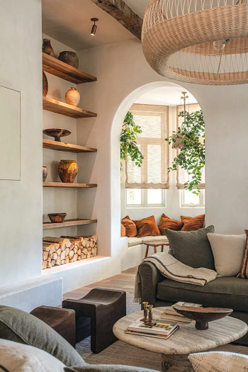 Layer natural textiles like leather, faux fur, and wool Guaranteed Rules To Keep A Living Room Warm Without Heating