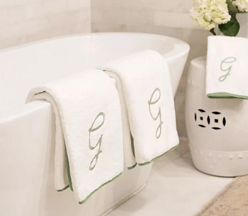 Monogram pipe edge bath towel Top-Rated Bath Towel Ideas To Make Your Home Feel Like A Spa Atmosphere