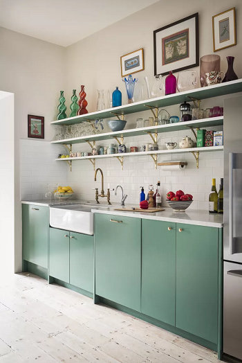 Mount shelving slightly higher than the eye level Chic Vertical Decorating Technique To Make Small Rooms For Forever Stylish Home