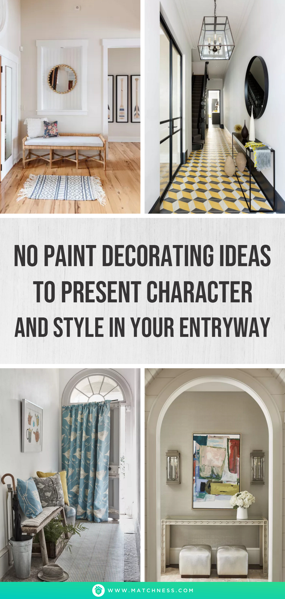 No paint decorating ideas to present character and style in your entryway1