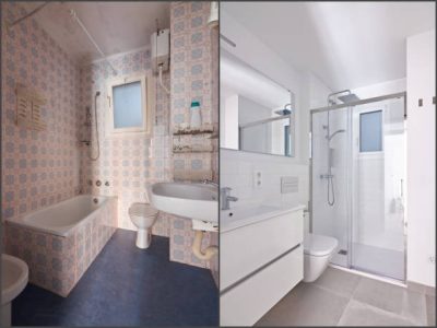 Before and after bathroom renovation in barcelona