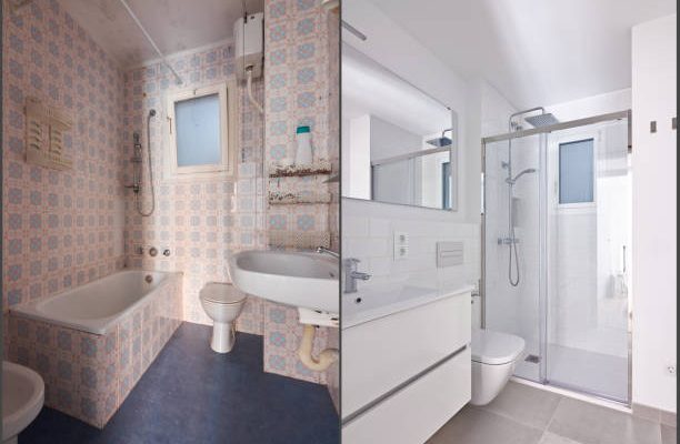 Before and after bathroom renovation in barcelona