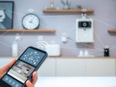 Smart home, operating system concept of future.