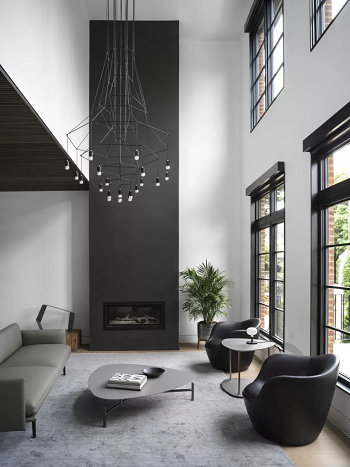 A feature wall Supreme Design Tips For Rooms With High Ceilings To Keep It Cozy