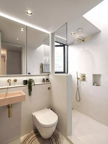 A window inside a shower enclosure Bathroom Window Ideas To Have Natural Bright Space And Balance Look