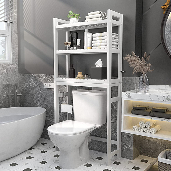 Bamboo 3 tier organizer Favorite Over-The-Toilet Storage Unit For Clutter-Free And Functional bathroom