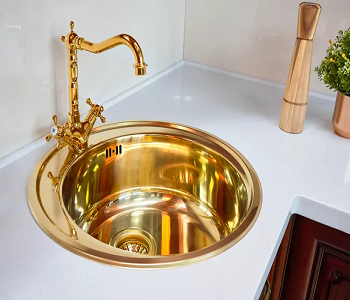 Brass sink Selective Materials Of Kitchen Sinks To Improve The Aesthetic Of The Home