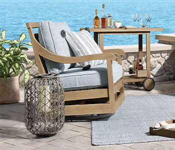 Go for moveable bar cart How To Fit An Outdoor Bar into A Small Backyard For A Perfect Sundowner Spot