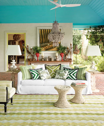 Mix green and blue Fresh And Vibrant Color To Make Your Living Room Ready For Spring