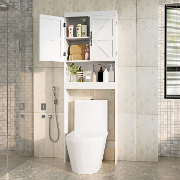 Sriwatana storage cabinet Favorite Over-The-Toilet Storage Unit For Clutter-Free And Functional bathroom