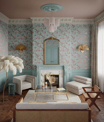 Subtle shades of pink and blue Fresh And Vibrant Color To Make Your Living Room Ready For Spring