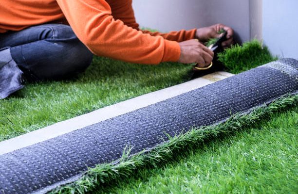 Artificial grass in the garden