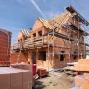 Construction site of a newly built house