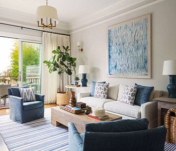 A large-scale art to anchor the space above your sofa Decorating Above A Sofa For Focal Point Transformation