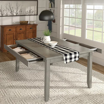 Chic wood rectangle dining table Dining Tables That Can Double As Work Desks In Small Spaces