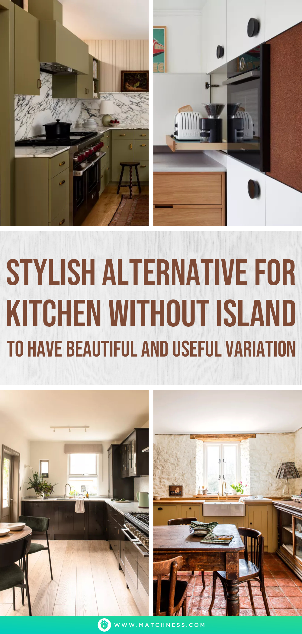 Stylish alternative for kitchen without island to have beautiful and useful variation1
