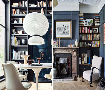 A compact library Transform An Awkward Alcove Into A Statement Space